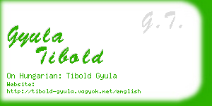 gyula tibold business card